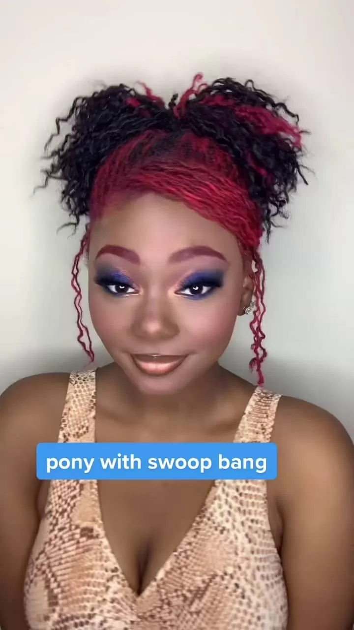 pony with swoop bang - 2022 sisterlocks style