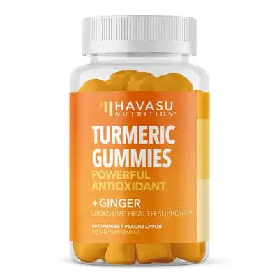 dreadlock hair growth supplements:  turmeric and ginger gummies | support joint health & inflammatory responses | vegan friendly - peach turmeric gummies 