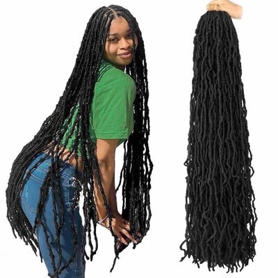 7 packs 36 inch soft locs crochet hair pre looped curly wavy distressed faux locs