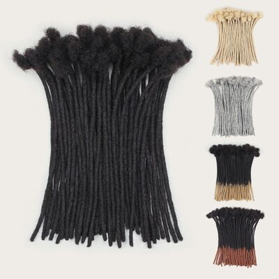 10 inch 40 strands loc extensions human hair 0.6 cm real hair handmade