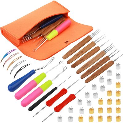 loc crochet needle 48-piece set — professional loctician tool for dreadlocks