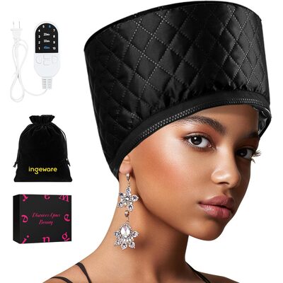heat cap for deep conditioning, ingeware thermal cap for hair steamer cap for natural hair portable electric heat hair s