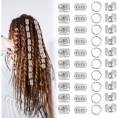 ¿qué joyas y anillos para mis dreads? los 5 mejores sets en 2026 - htwdreads - how to grow healthy dreadlocks 80 pieces silver dreadlocks viking jewelry cuff clips for dreadlocks accessories adjustable hair beads