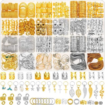 what jewelry and rings to wear in your dreadlocks? 5 best sets in 2026 - htwdreads - how to grow healthy dreadlocks 324 pcs gold and silver hair jewelry for braids, dreadlock accessories for women men, metal hair cuffs rings clips charm