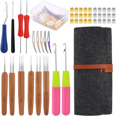 kit completo agulha de crochê para dreadlocks